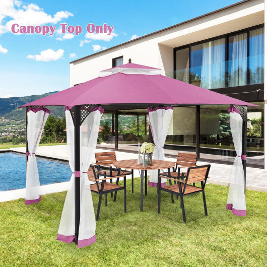 10 x 12 Feet Gazebo Replacement Top with Air Vent and Drainage Holes-Pink