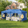 10 x 20 FT Pop Up Canopy Tent with 6 Sidewalls and Adjustable Height-Blue