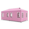 10 x 20 FT Pop Up Canopy Tent with 6 Sidewalls and Adjustable Height-Pink
