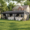 10 x 30 FT Pop Up Canopy Tent with 8 Sidewalls and Adjustable Height-Black