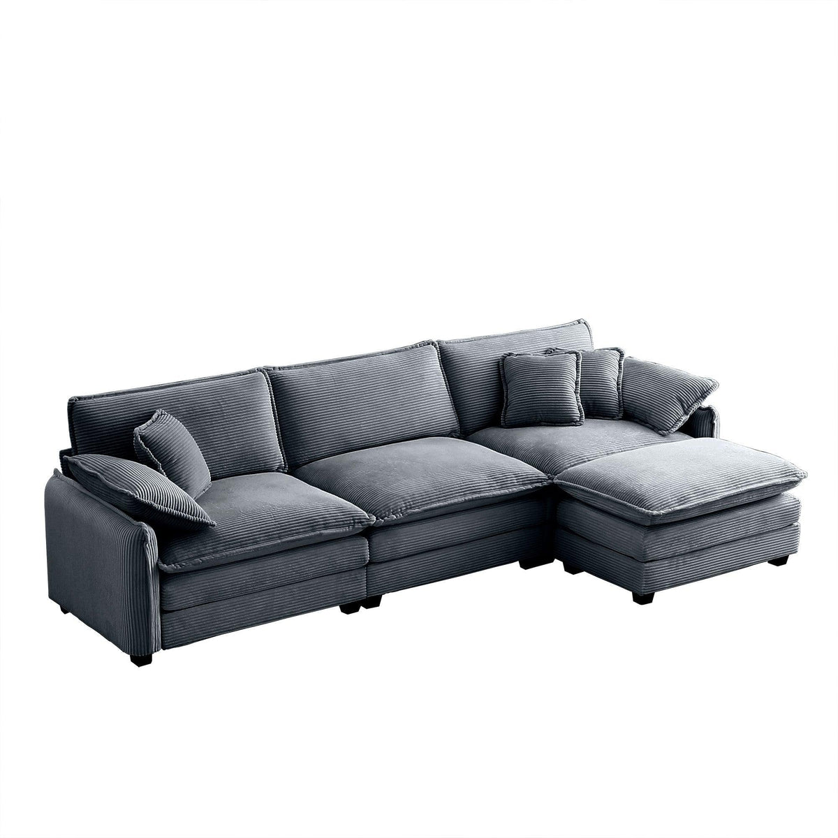 Oversize 3-Seater Sofa with Ottoman