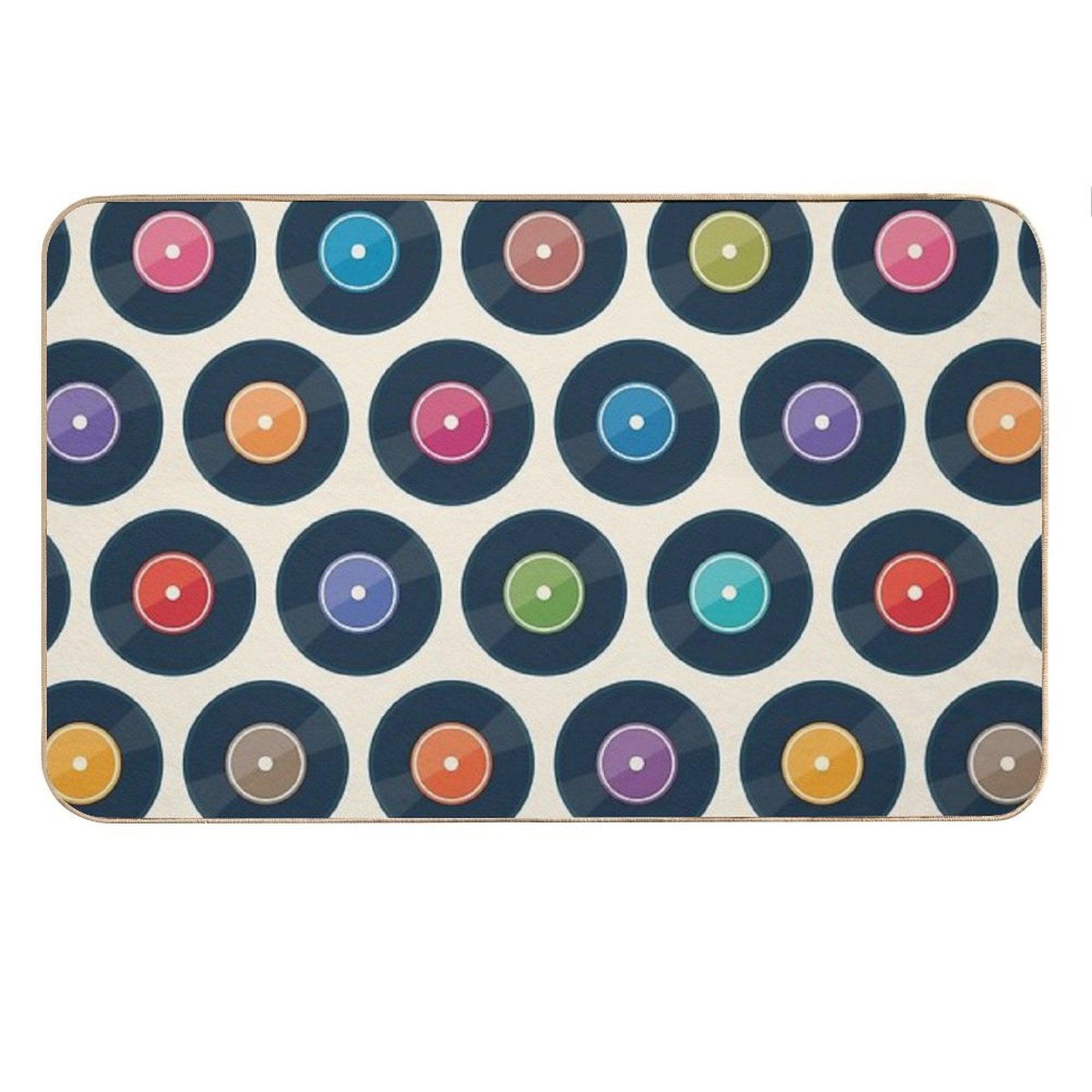 Vinyl Record Collection Bath Mat
