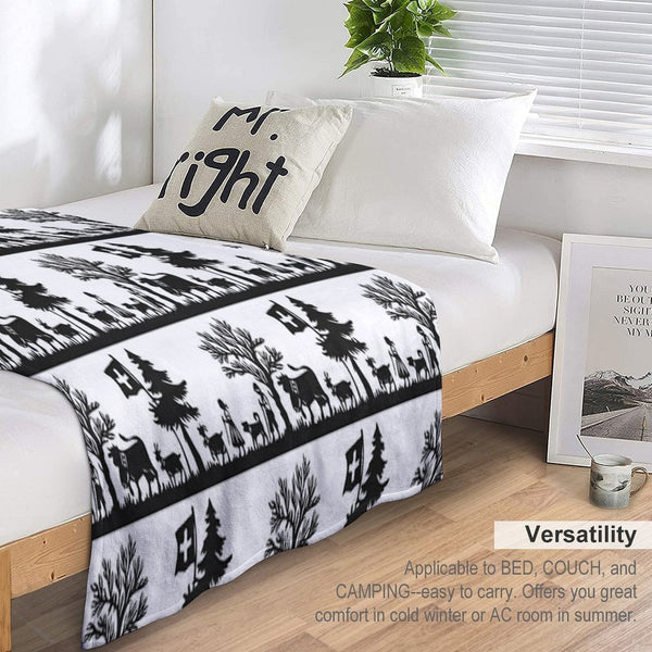 Paper Cutting from Switzerland Durable Throw Blanket