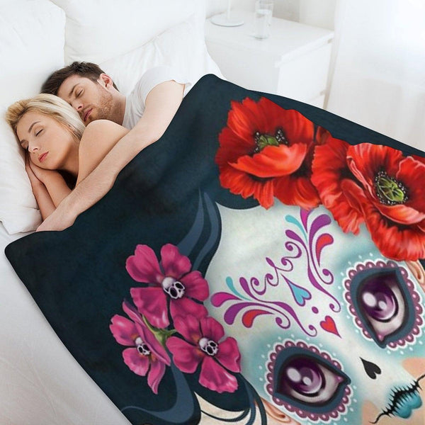 Amelia Calavera - Sugar Skull Throw Blanket