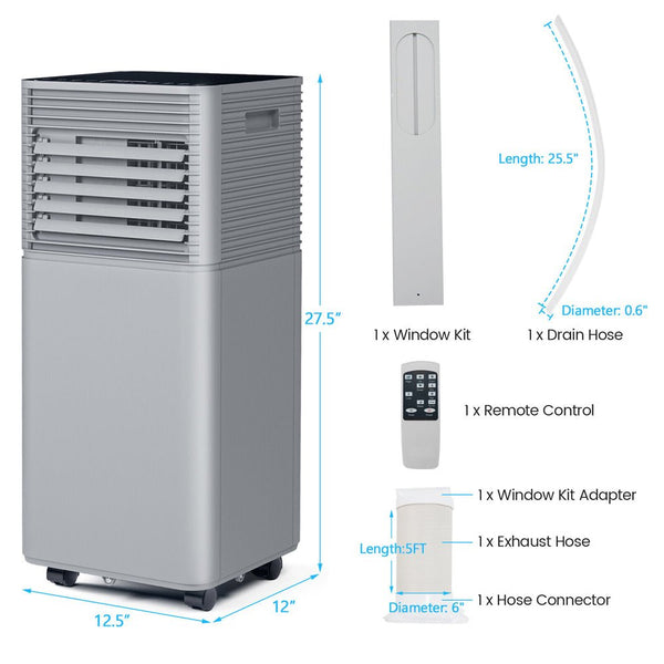 10K BTU Portable Room Air Conditioner Unit With Dehumidifier And Fan Mode (SAK30782)
