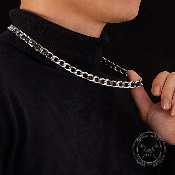 10mm Minimalist Stainless Steel Cuban Chain Necklace