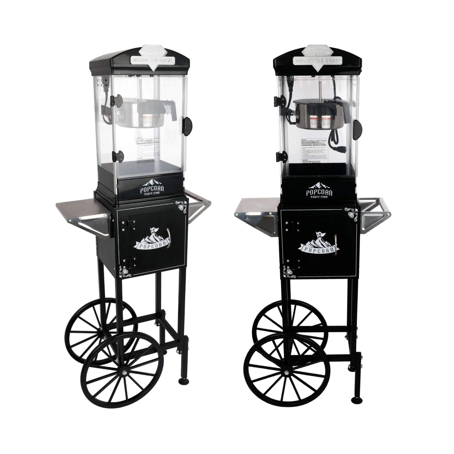 Premium 10OZ Portable Kettle Popcorn Maker Machine With Cart (SAK42196)