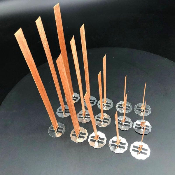 10pc 6-13cm Wooden Candles Wick With Sustainer Tab Candle Wick Core For DIY Candle Handmade Wooden Wick Soy Parffin Wax Wick DIY Candle Making