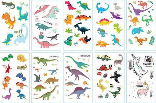 10pcs Dinosaur Sticker Temporary Tatoo Waterproof Colorful Elegant Children Tattoos