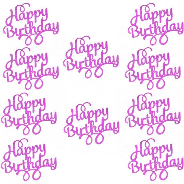 10pcs Glitter Happy Birthday Cake Topper Happy Birthday Cake Topper Happy Birthday Cupcake Topper Glitter Gold Decoration Bling Sparkle Decoration Sign Happy Birthday Cake Topper Girl Birthday Dessert Decor