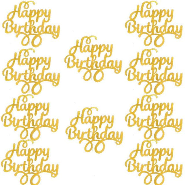 10pcs Glitter Happy Birthday Cake Topper Happy Birthday Cake Topper Happy Birthday Cupcake Topper Glitter Gold Decoration Bling Sparkle Decoration Sign Happy Birthday Cake Topper Girl Birthday Dessert Decor