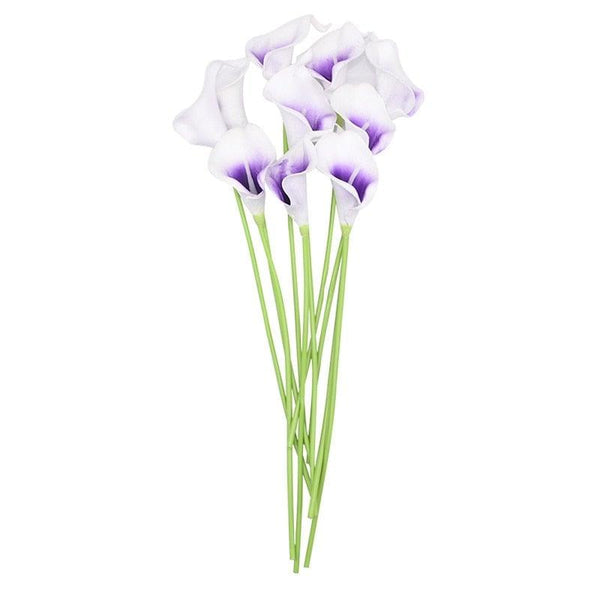 10Pcs High Quality Real Touch Calla Lily Artificial Flowers Bouquet For Wedding Bridal Home Kitchen Table Flower Decoration Home Decor