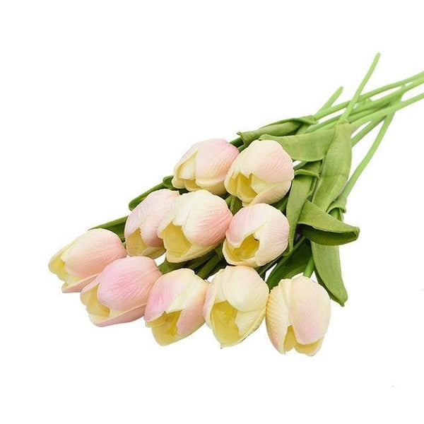 10PCS PU Fake Tulips Real Touch beautiful and Eligant Flower Real Touch Bouquet For Wedding Decoration Flowers Home Garden Decor
