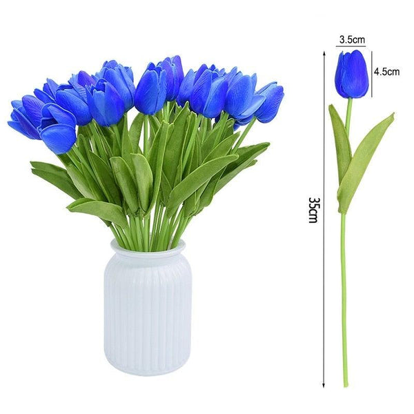 10PCS PU Fake Tulips Real Touch beautiful and Eligant Flower Real Touch Bouquet For Wedding Decoration Flowers Home Garden Decor