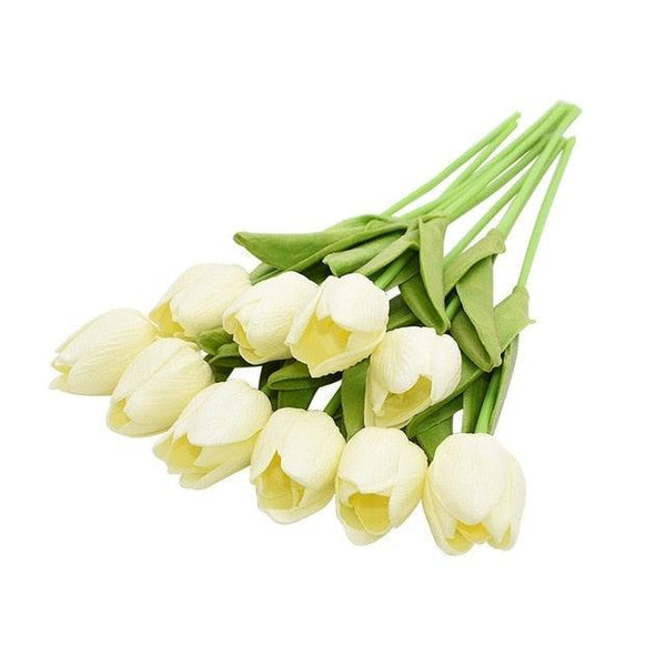 10PCS PU Fake Tulips Real Touch beautiful and Eligant Flower Real Touch Bouquet For Wedding Decoration Flowers Home Garden Decor