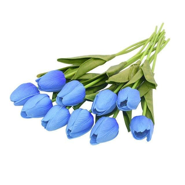 10PCS PU Fake Tulips Real Touch beautiful and Eligant Flower Real Touch Bouquet For Wedding Decoration Flowers Home Garden Decor
