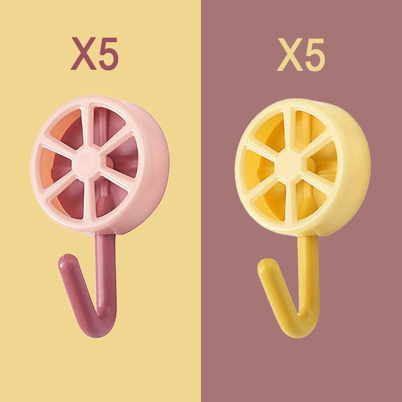 10PCS Self Adhesive Wall Hook Strong Without Drilling Coat Bag Bathroom Door Kitchen Towel Hanger Hooks Home Storage Accessories Decorative Hooks Entrance Organizers with Self-Adhesive Hooks for Hanging Keys Towels