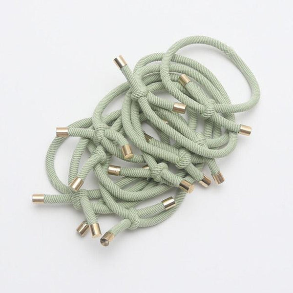 10PCS Women Elastic Hair Rubber Bands High Quality Girls Hair Bands Hair Scrunchies Gold Plated  Hair Accessories Hair Gum Tie Gorgeous Hair Accessories For Women