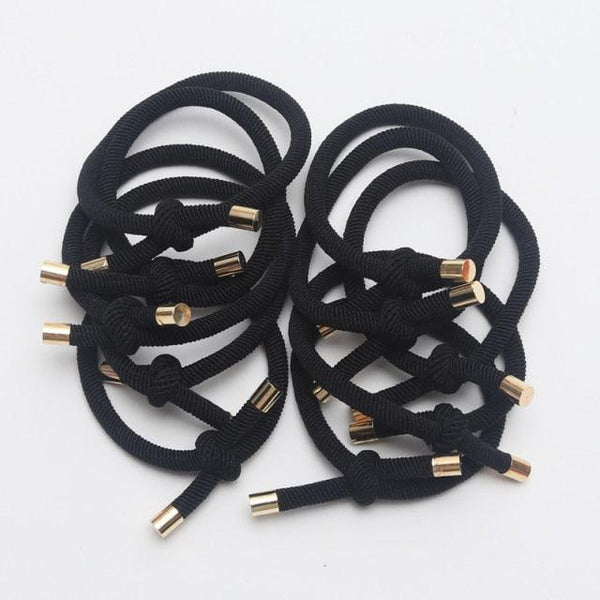 10PCS Women Elastic Hair Rubber Bands High Quality Girls Hair Bands Hair Scrunchies Gold Plated  Hair Accessories Hair Gum Tie Gorgeous Hair Accessories For Women
