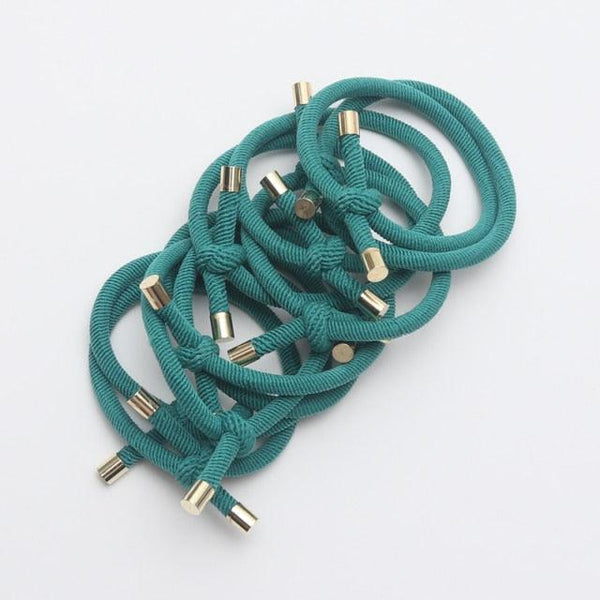 10PCS Women Elastic Hair Rubber Bands High Quality Girls Hair Bands Hair Scrunchies Gold Plated  Hair Accessories Hair Gum Tie Gorgeous Hair Accessories For Women