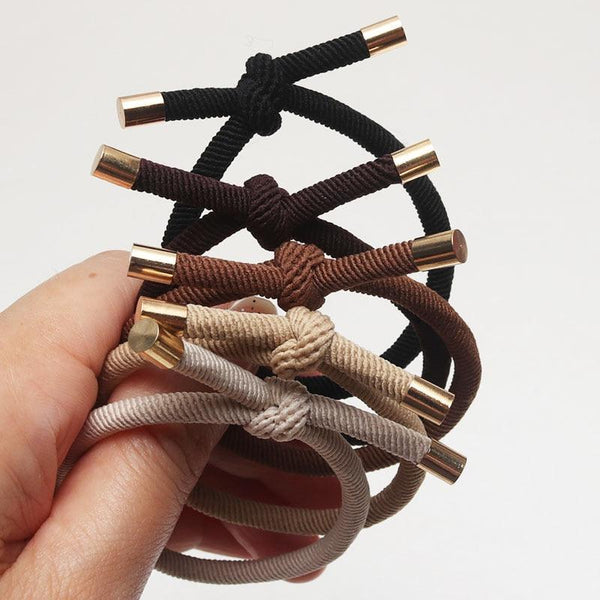 10PCS Women Elastic Hair Rubber Bands High Quality Girls Hair Bands Hair Scrunchies Gold Plated  Hair Accessories Hair Gum Tie Gorgeous Hair Accessories For Women