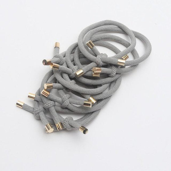 10PCS Women Elastic Hair Rubber Bands High Quality Girls Hair Bands Hair Scrunchies Gold Plated  Hair Accessories Hair Gum Tie Gorgeous Hair Accessories For Women