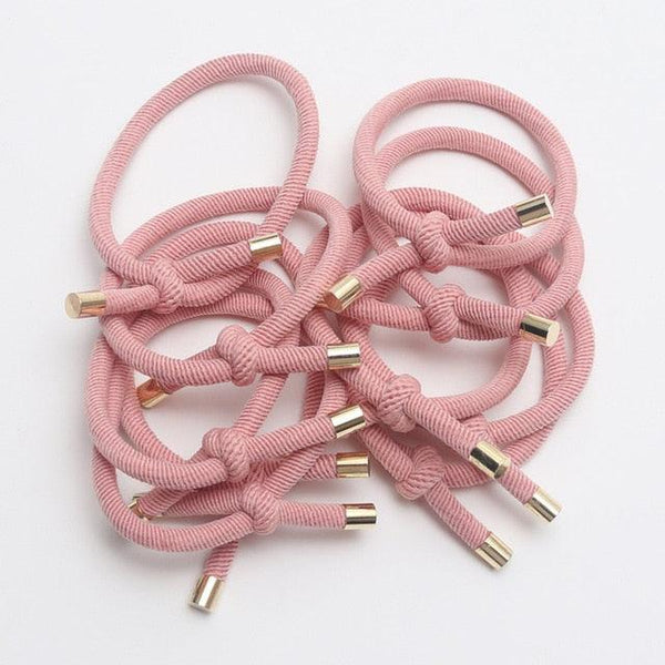 10PCS Women Elastic Hair Rubber Bands High Quality Girls Hair Bands Hair Scrunchies Gold Plated  Hair Accessories Hair Gum Tie Gorgeous Hair Accessories For Women
