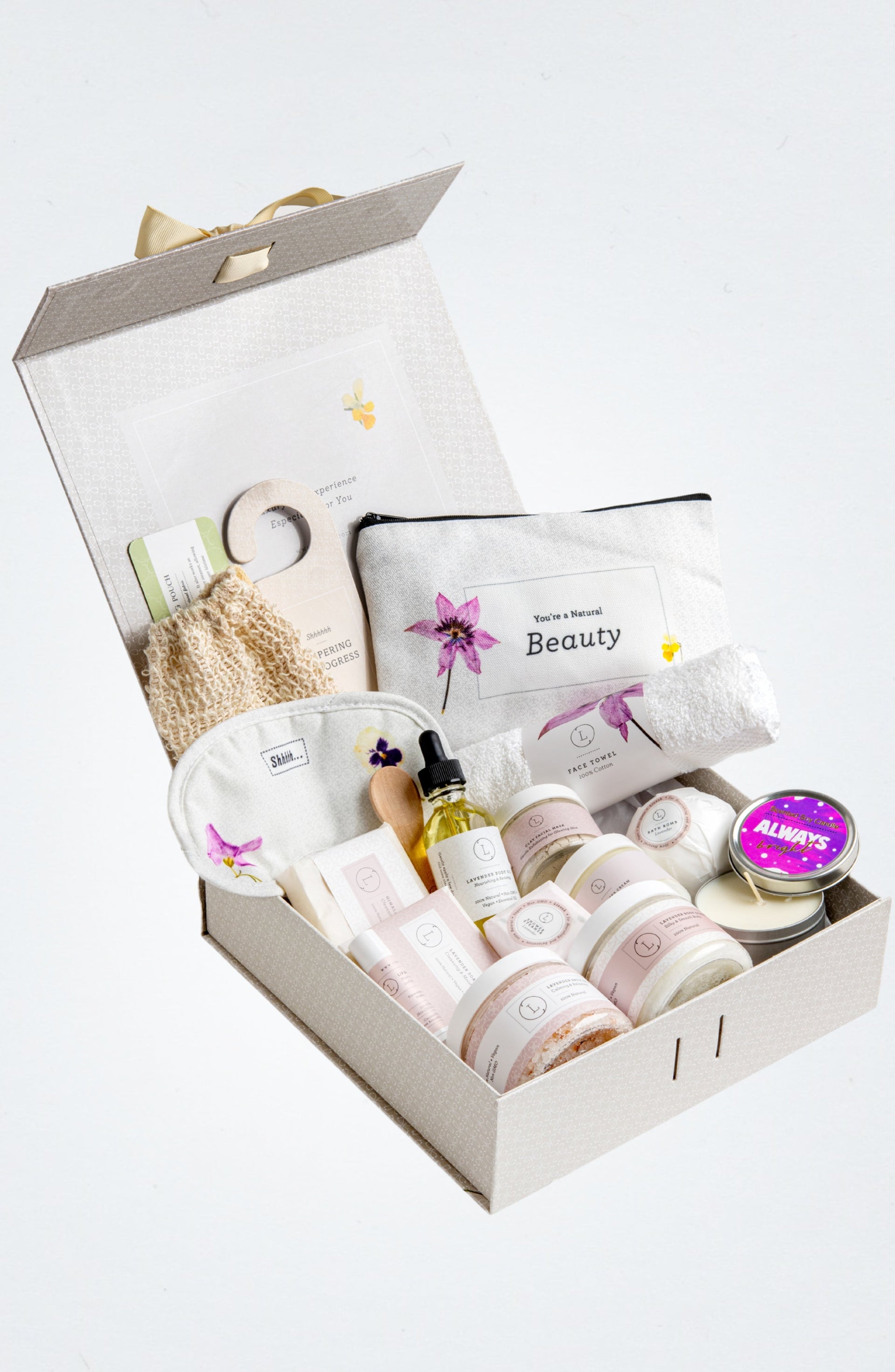 A Special Day Gift, Birthday Gift Basket, Lavender Natural Bath & Body -  Gift Box