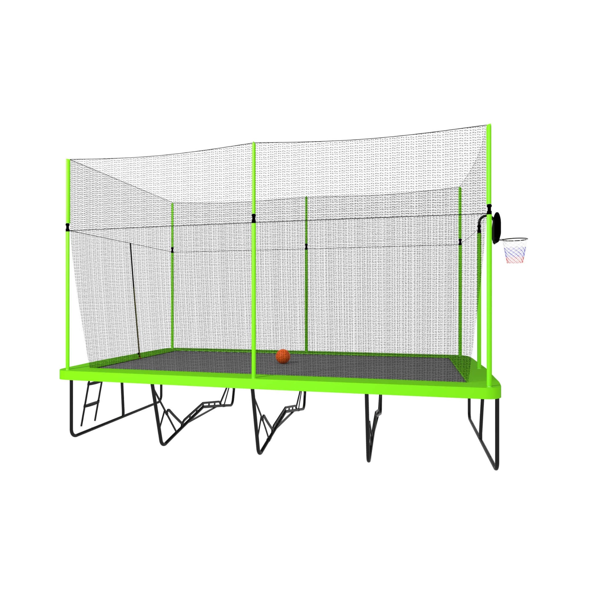 [10X17FT] Large Rectangular Trampoline With Basketball Hoop And Ladder (SAK17482)