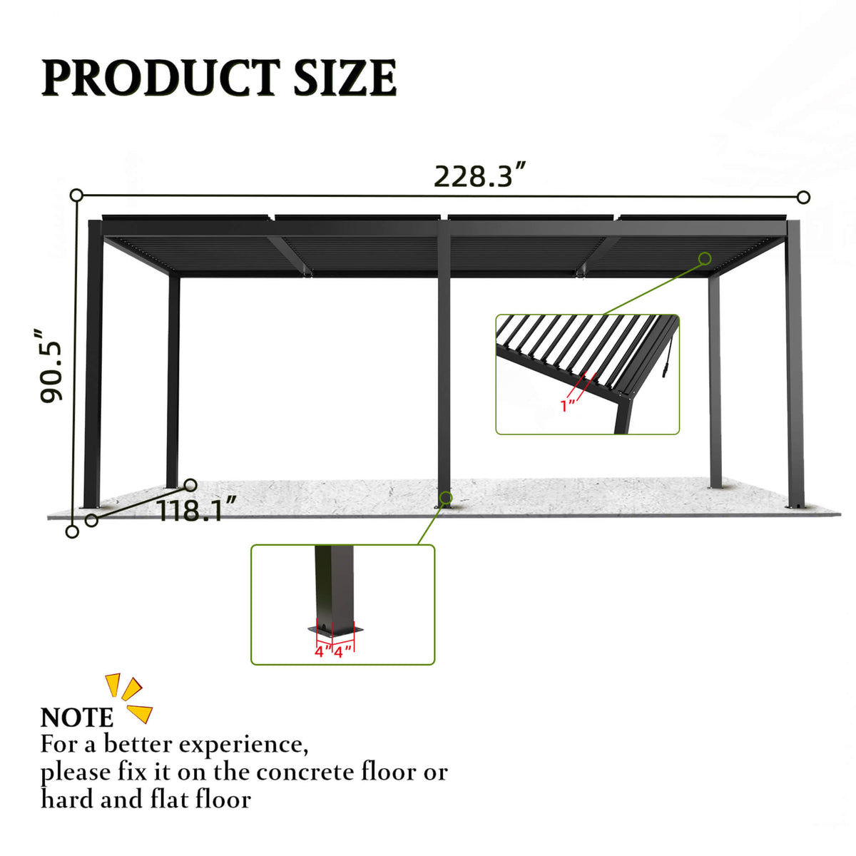 [10X19FT] Modern Durable All-Weather Outdoor Pergola With Aluminum Frame And Steel Louvers (SAK32691)
