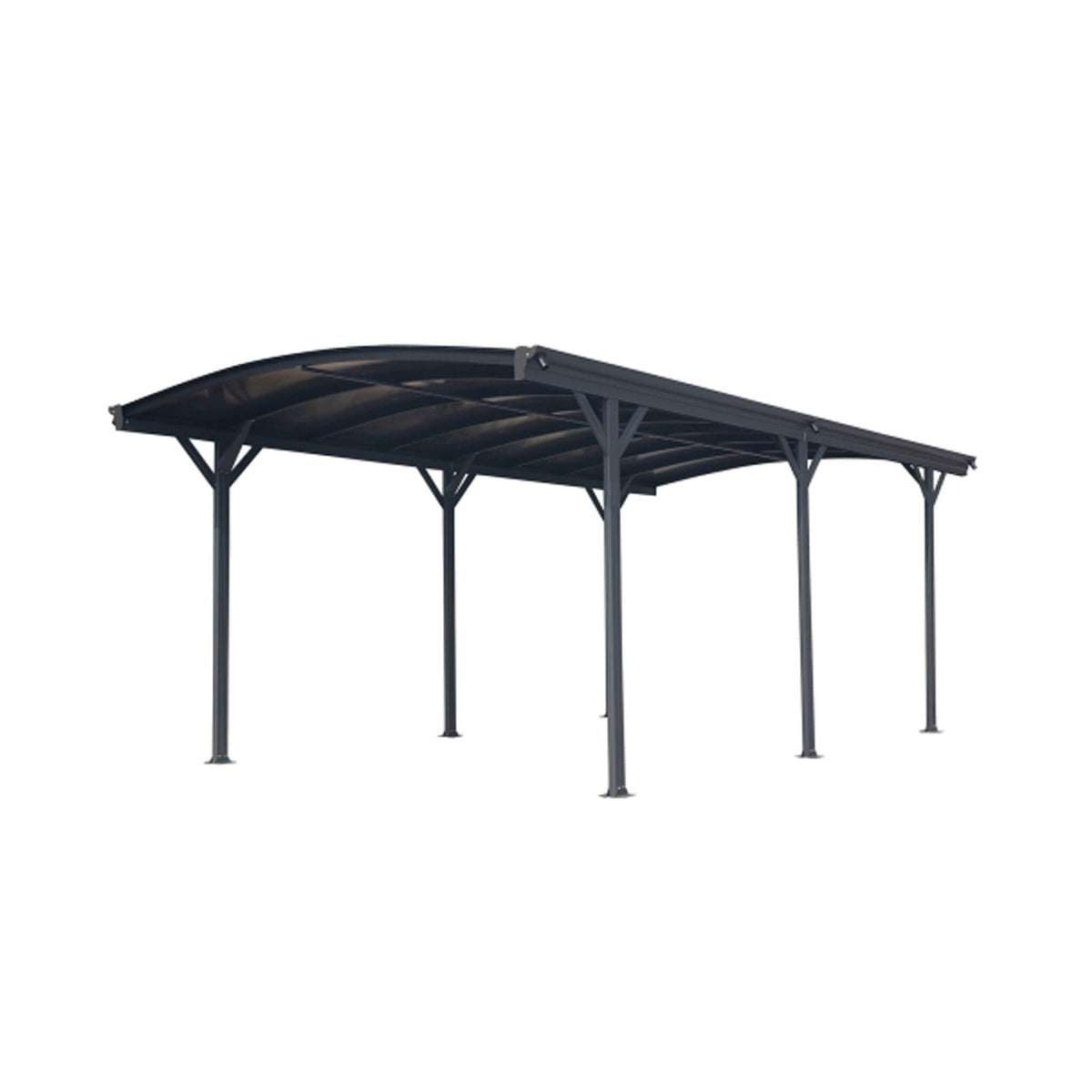 [10X19FT] Heavy-Duty Outdoor Aluminum Arch Carport With Polycarbonate Panels (SAK86109)
