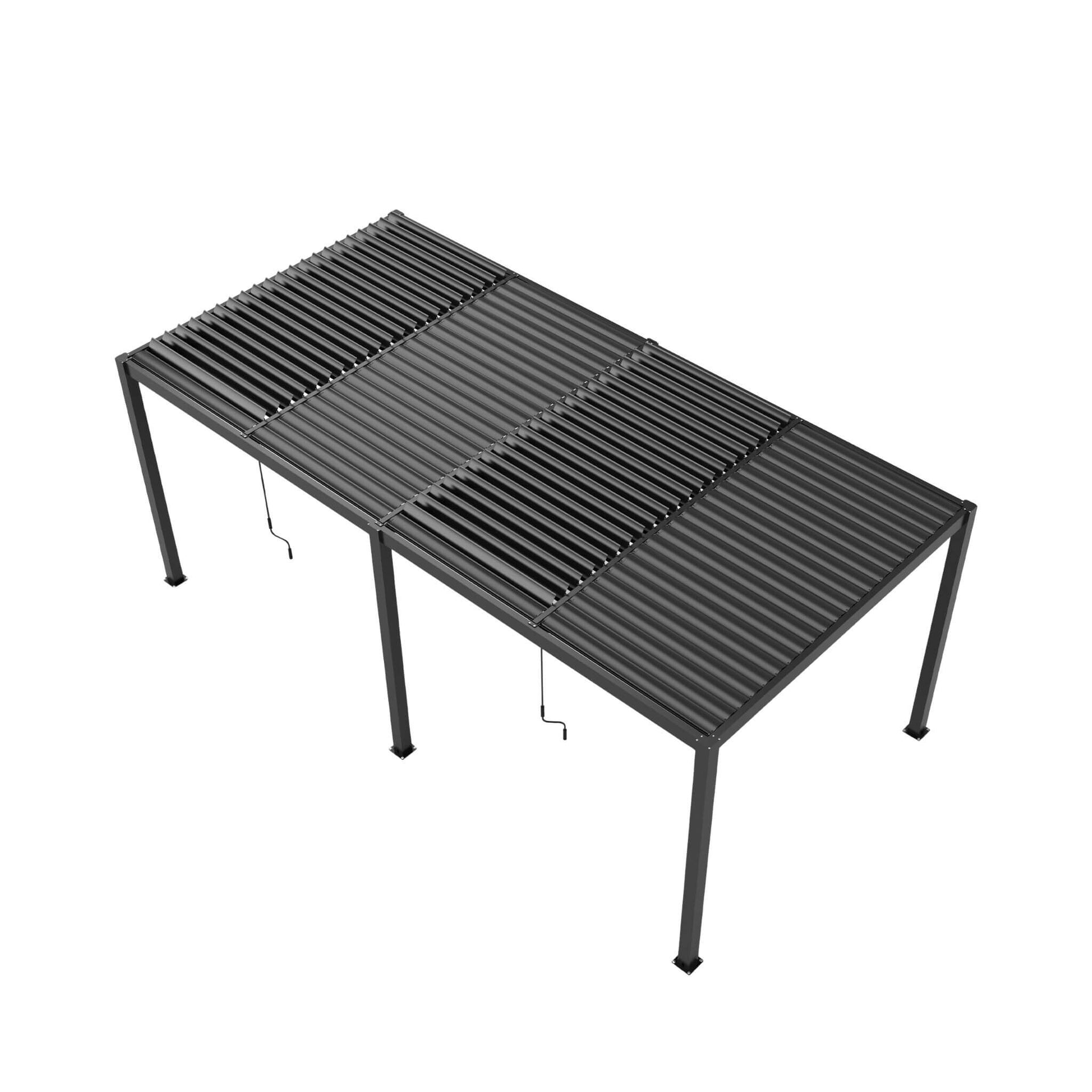 [10X19FT] Premium Powder-Coated Aluminum Pergola With Adjustable Louvers (SAK78345)