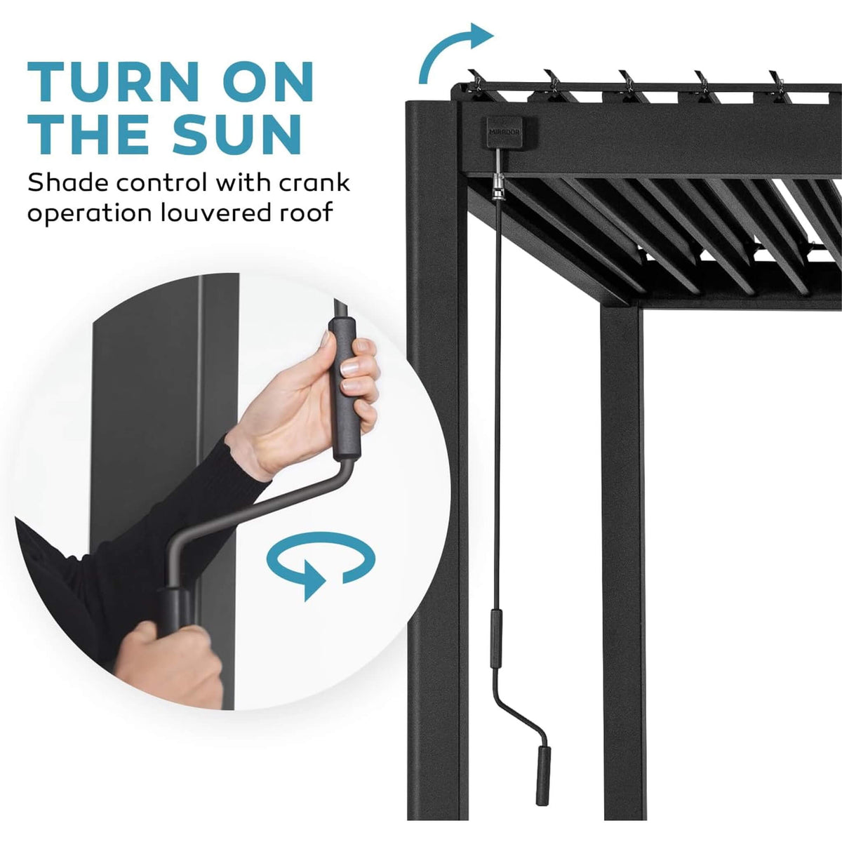 [10X20FT] Modern Outdoor Adjustable Charcoal Louvered Pergola With Screens And Built-In Drainage (SAK64973)