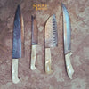 Handmade Camel Bone Chef knives Set with Leather Case-0206