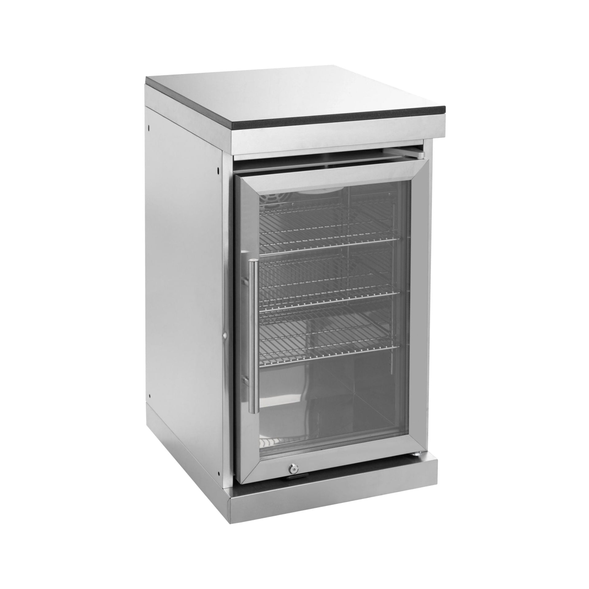 Imperial 110-Inch 4-Burner 72K BTU Deluxe Stainless Steel Outdoor Kitchen Grill Island With Wine Cooler, Rotisserie, Cabinets, And Granite Countertops (SAK94721)