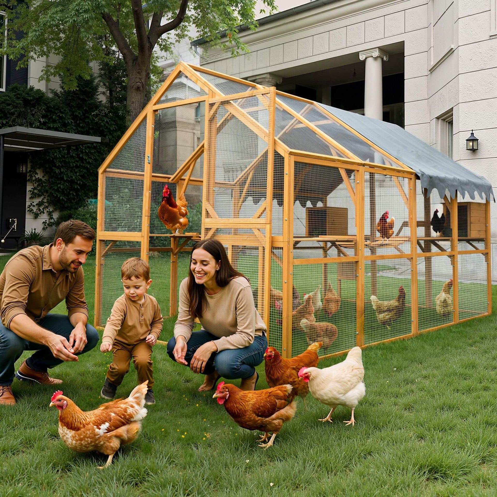 110-Inch Large Outdoor Kitten Playpen Chicken Coop With Waterproof Cover (SAK15370) SAKSBY WHOLESALE