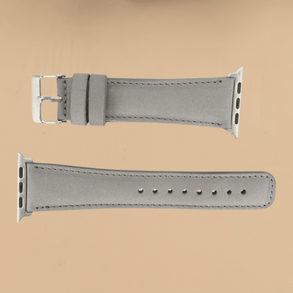 Apple Watch Grey Leather Strap - Boston
