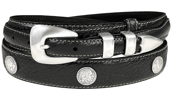 Buffalo Indian Head Coin Conchos Western Leather Ranger Belt