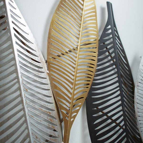 Leaflet Wall Decor | Gold-Noir-Silver