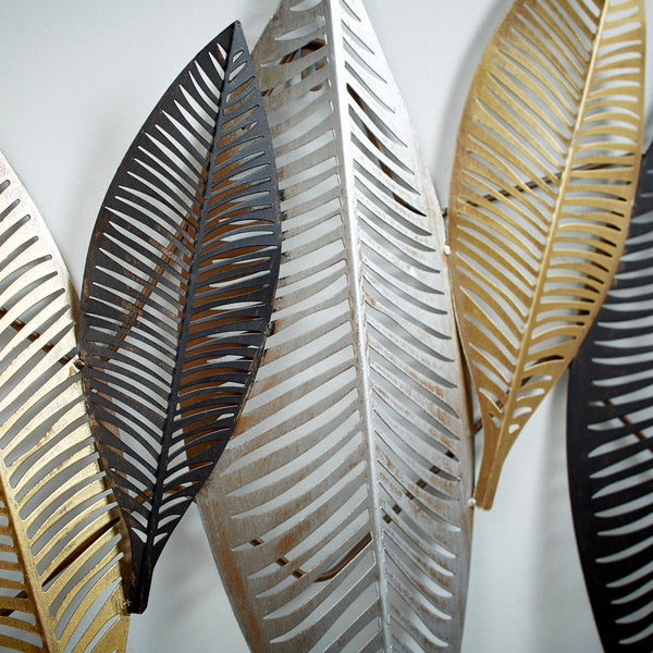 Leaflet Wall Decor | Gold-Noir-Silver