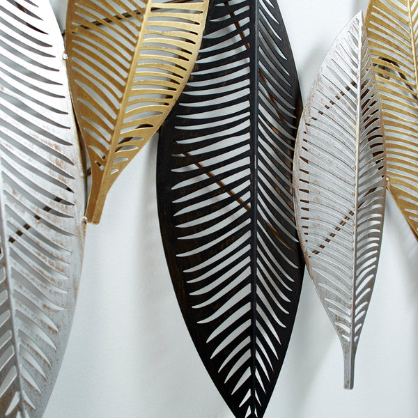 Leaflet Wall Decor | Gold-Noir-Silver