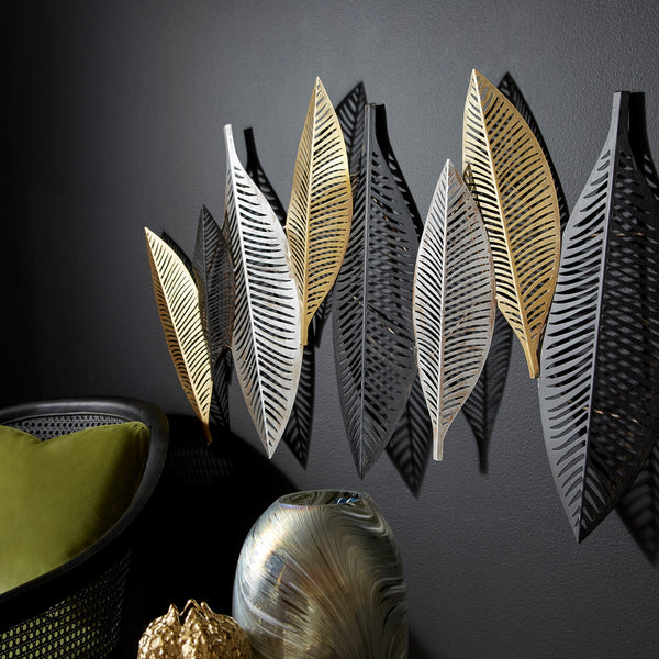 Leaflet Wall Decor | Gold-Noir-Silver