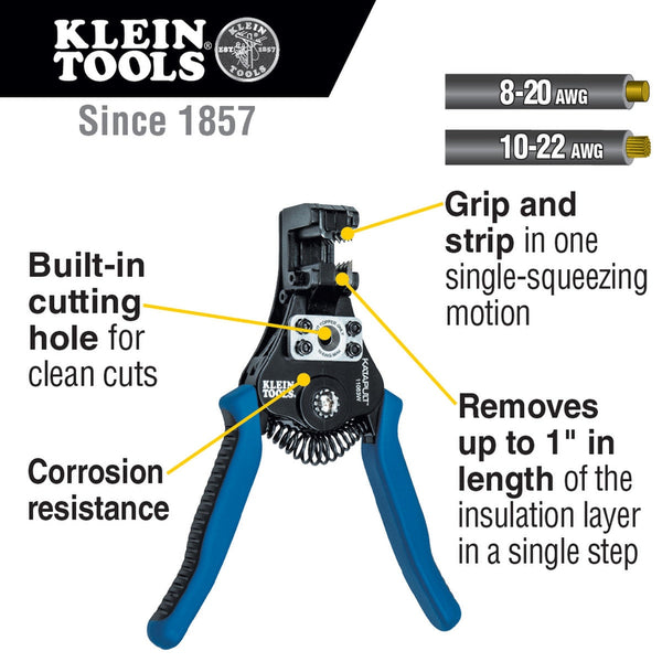 Klein Tools Katapult® 6.594 in Cast Alloy Chassis Wire Stripper/Cutter