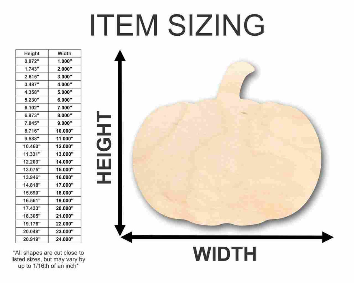 Unfinished Wood Pumpkin Shape - Fall - Halloween - Patch - Craft - up to 46
