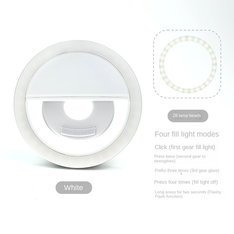 RK-12 Mobile Phone Fill Light Wholesale Live Beauty Selfie Lighting Round Flash Charging LED Fill Light
