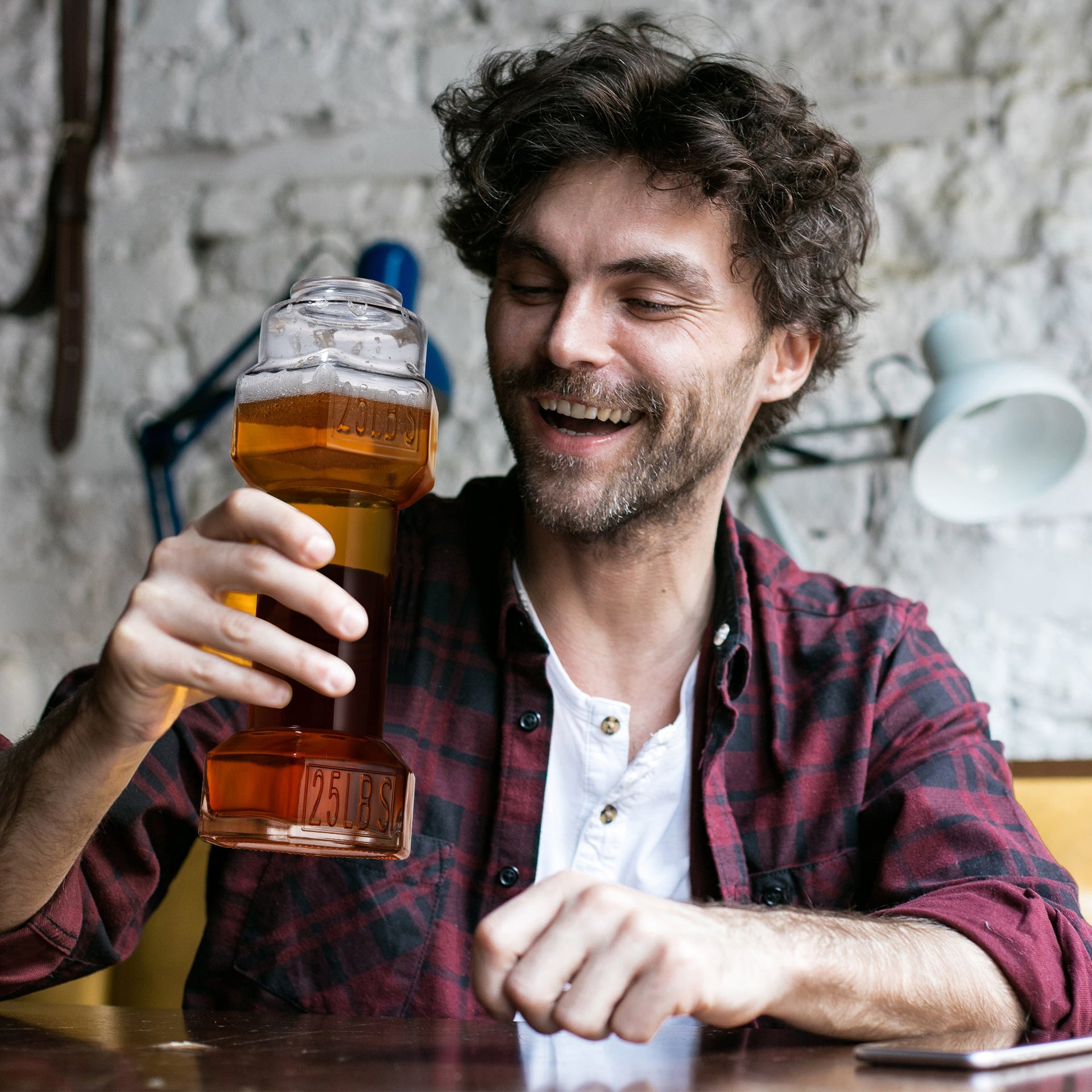 The Wine Savant 2-Set, Dumbbell Beer & Whiskey Glasses, Giant Lifting Beers 26oz Glass | Large Weightlifting to Scale Funny Beer Mug | For Men & Women Cool Beer Glasses Perfect, Gifts for Dad