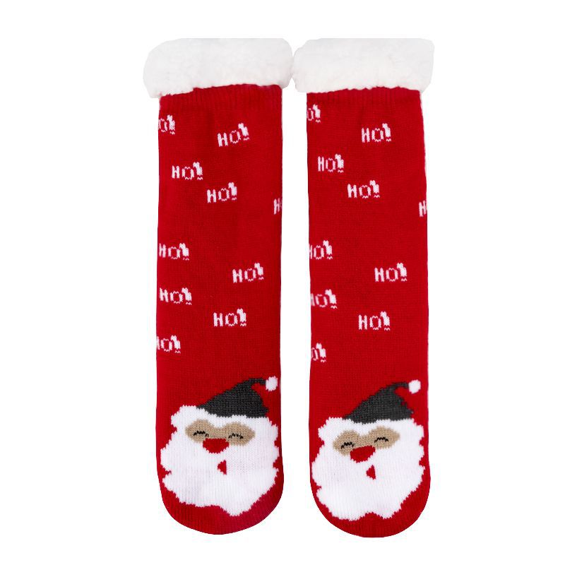 Christmas Floor Socks Indoor Home Sleep Winter Plush Thick Long Socks Women's Postpartum Socks Anti slip