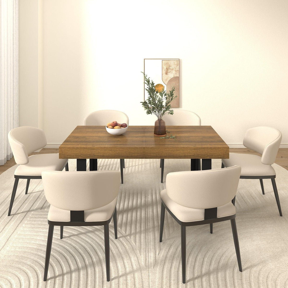 Rectangle Extendable Dining Table for 6-10 People