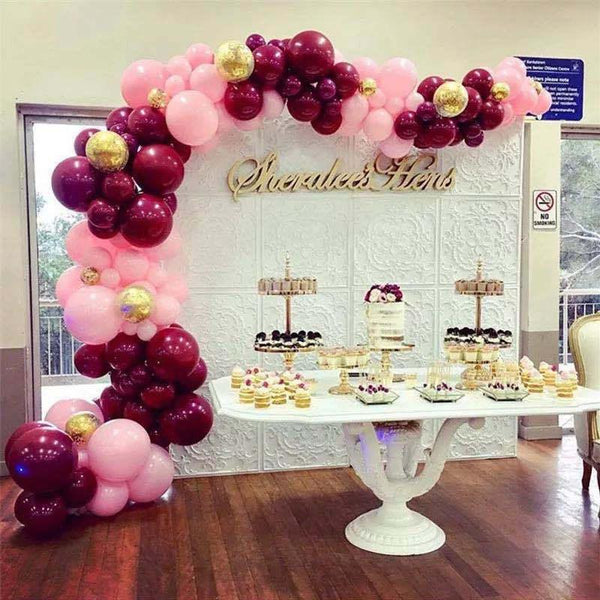112 pcs  Red Rose Gold Birthday Pink Latex Balloon Garland Arch Kit For Girls Wedding Party Decoration Baby Showers Girl Birthday Party Ballons Decoration for Girls
