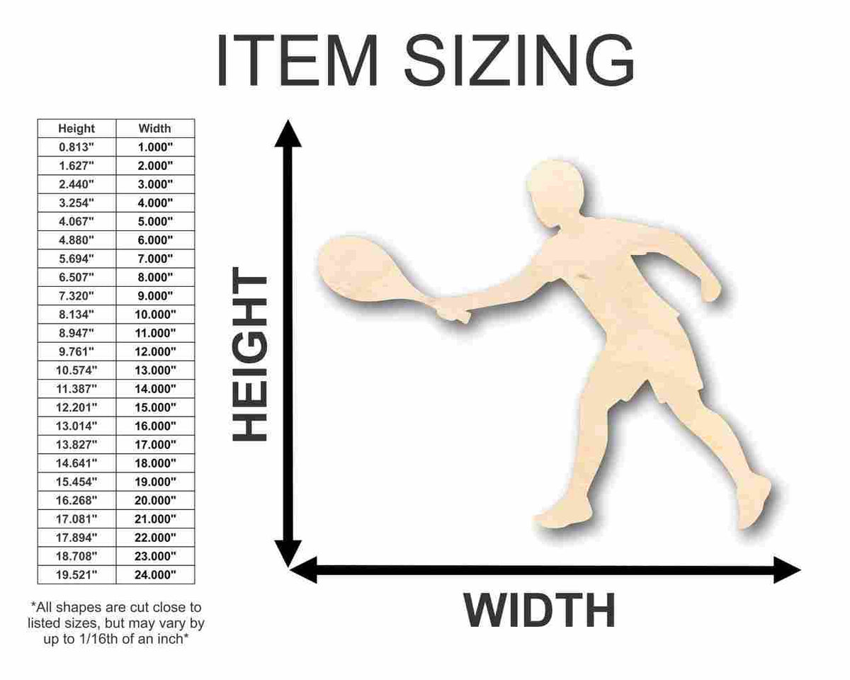 Unfinished Wood Tennis Shape - Sporting - Craft - up to 46